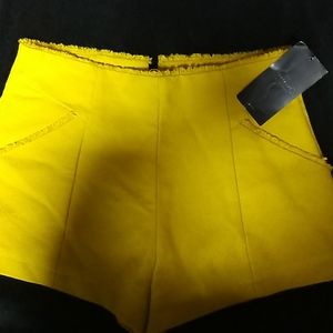 Yellow Zara shorts